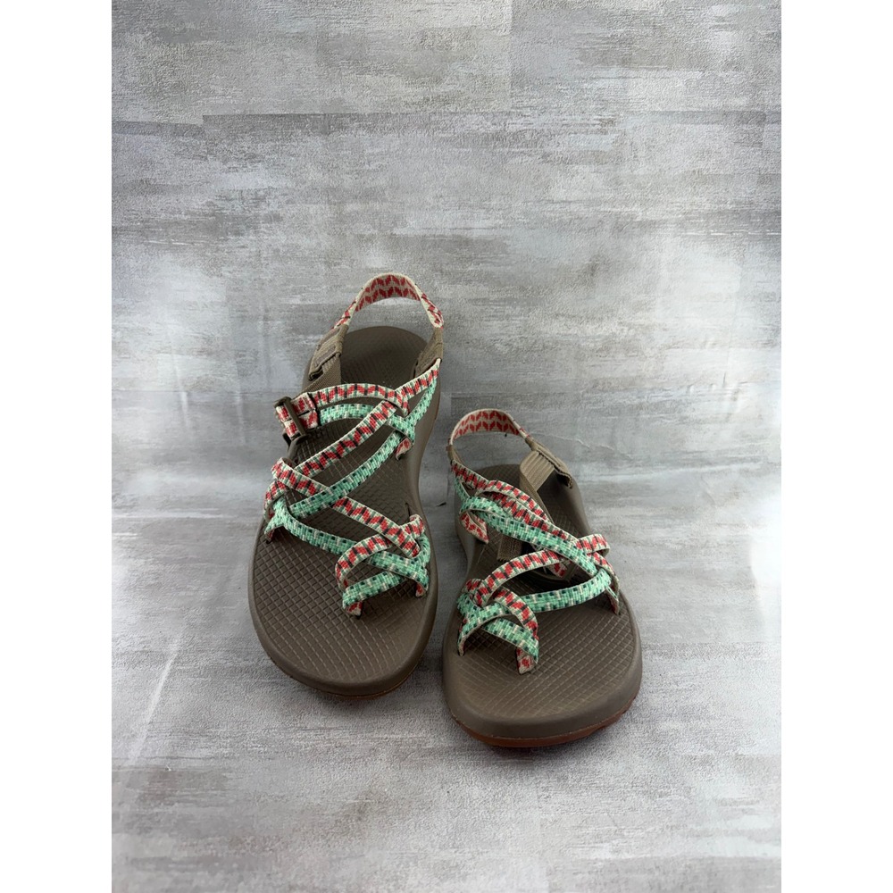 Chaco Z/Cloud 2 Sandals Women 8 Dolman Pine Strappy Toe Loop Hiking Green Brown